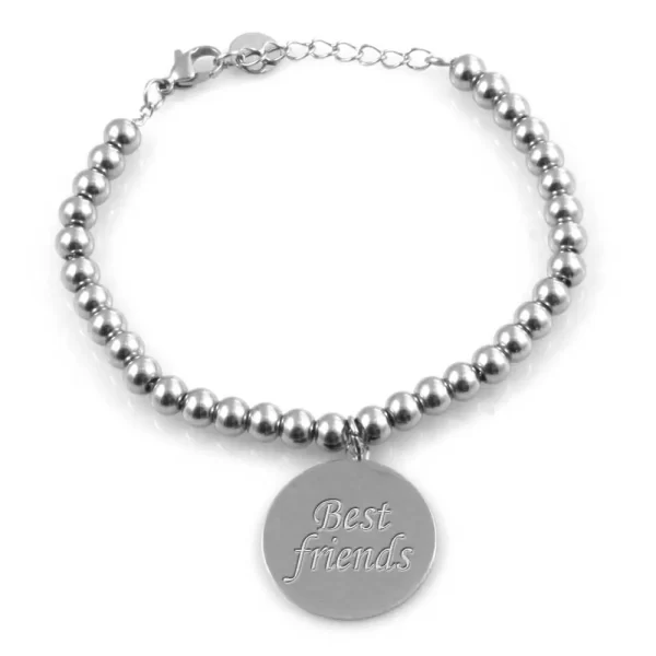 braccialetto amicizia donna con frase in acciaio bcc2152