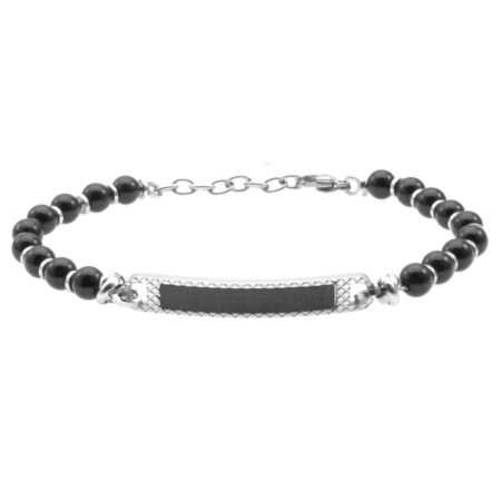 bracciale uomo personalizzabile pietre piastra acciaio bcc1694